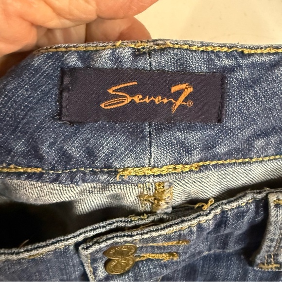 Seven 7 Bootcut Jeans Distressing Midrise Medium Wash Denim Women’s Size 10 - Picture 13 of 16